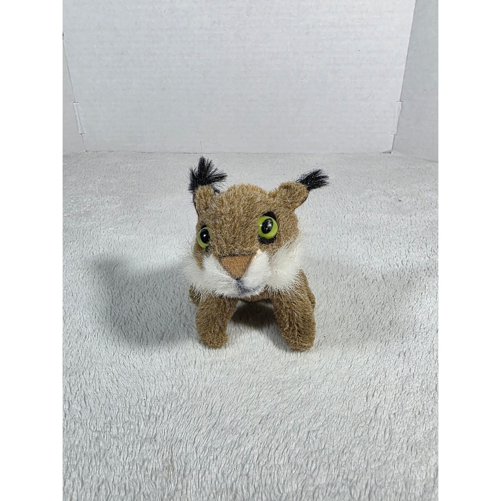 Folkmanis Mini Bobcat Finger Puppet Brown Plush Wildlife 2740